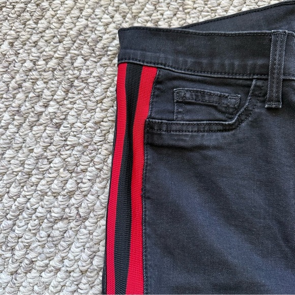 SIWY women’s jeans red stripe bottom stirrups black red size 28” waist USA Made - Picture 12 of 14